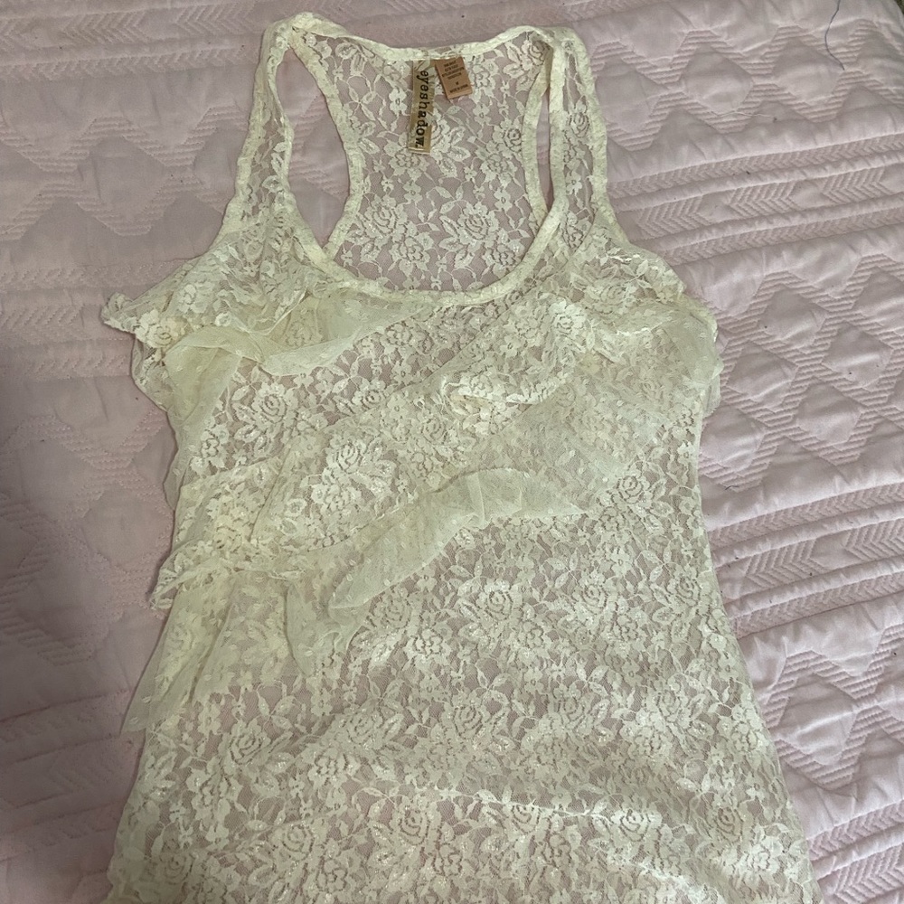 Lace cami, white